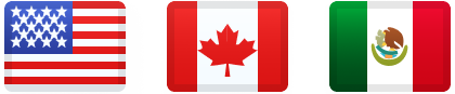 icons of three flags of the united states canada and mexico 